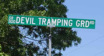 Devil's Tramping Ground Sign