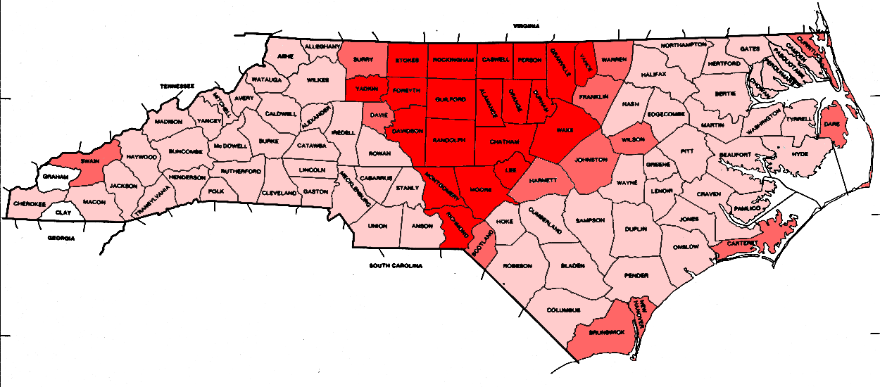 NC Counties Clinched Highways